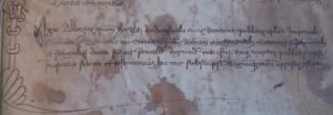 Firma del notaio Albizus de Dugliolo.