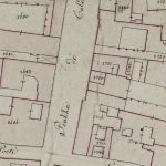 Piazza de' Calderini (parte meridionale) Particolare tratto dal Catasto Gregoriano (1835) della città di Bologna, messo a disposizione dall'Archivio di Stato di Roma con il progetto "Imago II".