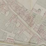 Particolari tratti dal Catasto Gregoriano (1835) della città di Bologna, messo a disposizione dall'Archivio di Stato di Roma con il progetto "Imago II". Strada Santo Stefano da Borgo Locco alla porta.
