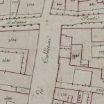 Piazza de' Calderini (parte settentrionale) Particolare tratto dal Catasto Gregoriano (1835) della città di Bologna, messo a disposizione dall'Archivio di Stato di Roma con il progetto "Imago II".