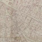 Particolari tratti dal Catasto Gregoriano (1835) della città di Bologna, messo a disposizione dall'Archivio di Stato di Roma con il progetto "Imago II". Strada Santo Stefano da piazza di Porta Ravegnana a piazza Santo Stefano