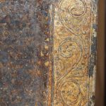Particolare della cornice dell'Immagine durante il restauro.