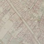 Particolari tratti dal Catasto Gregoriano (1835) della città di Bologna, messo a disposizione dall'Archivio di Stato di Roma con il progetto "Imago II". Strada Santo Stefano dal palazzo Ghiselli Vassalli al Borgo Locco