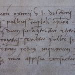 Firma del notaio Bornius de Sala. Rogito Agresti