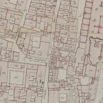 Particolari tratti dal Catasto Gregoriano (1835) della città di Bologna, messo a disposizione dall'Archivio di Stato di Roma con il progetto "Imago II". Strada San Mamolo dal Trebbo dei Carbonesi a piazza Maggiore