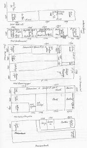 Immagine tratta dagli schizzi topografici disegnati da Giuseppe Guidicini a corredo delle note manoscritte delle "Cose Notabili ..." e pubblicati per la prima volta da Arnaldo Forni nel 2000.