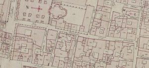 Particolare tratto dal Catasto Gregoriano (1835) della città di Bologna, messo a disposizione dall'Archivio di Stato di Roma con il progetto "Imago II".