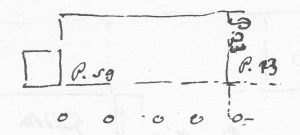 Immagine tratta dagli schizzi topografici disegnati da Giuseppe Guidicini a corredo delle note manoscritte delle "Cose Notabili ..." e pubblicati per la prima volta da Arnaldo Forni nel 2000.