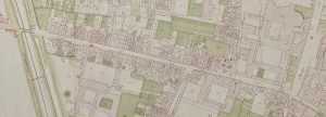 Particolare tratto dal Catasto Gregoriano (1835) della città di Bologna, messo a disposizione dall'Archivio di Stato di Roma con il progetto "Imago II".