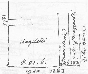 Immagine tratta dagli schizzi topografici disegnati da Giuseppe Guidicini a corredo delle note manoscritte delle "Cose Notabili ..." e pubblicati per la prima volta da Arnaldo Forni nel 2000.