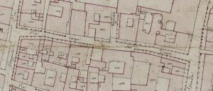 Particolare tratto dal Catasto Gregoriano (1835) della città di Bologna, messo a disposizione dall'Archivio di Stato di Roma con il progetto "Imago II".