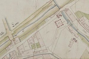 Particolare tratto dal Catasto Gregoriano (1835) della città di Bologna, messo a disposizione dall'Archivio di Stato di Roma con il progetto "Imago II".