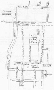 Immagine tratta dagli schizzi topografici disegnati da Giuseppe Guidicini a corredo delle note manoscritte delle "Cose Notabili ..." e pubblicati per la prima volta da Arnaldo Forni nel 2000.