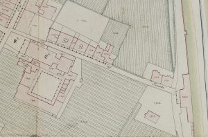 Particolare tratto dal Catasto Gregoriano (1835) della città di Bologna, messo a disposizione dall'Archivio di Stato di Roma con il progetto "Imago II".