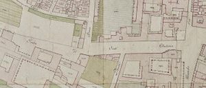 Particolare tratto dal Catasto Gregoriano (1835) della città di Bologna, messo a disposizione dall'Archivio di Stato di Roma con il progetto "Imago II".