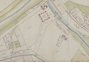 Particolare tratto dal Catasto Gregoriano (1835) della città di Bologna, messo a disposizione dall'Archivio di Stato di Roma con il progetto "Imago II".