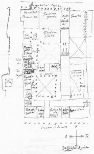 Immagine tratta dagli schizzi topografici disegnati da Giuseppe Guidicini a corredo delle note manoscritte delle "Cose Notabili ..." e pubblicati per la prima volta