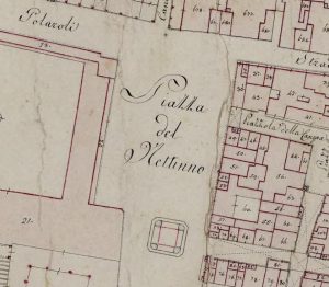 Particolare tratto dal Catasto Gregoriano (1835) della città di Bologna, messo a disposizione dall'Archivio di Stato di Roma con il progetto "Imago II".