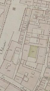 Particolare tratto dal Catasto Gregoriano (1835) della città di Bologna, messo a disposizione dall'Archivio di Stato di Roma con il progetto "Imago II".