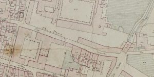 Particolare tratto dal Catasto Gregoriano (1835) della città di Bologna, messo a disposizione dall'Archivio di Stato di Roma con il progetto "Imago II".