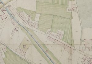 Particolare tratto dal Catasto Gregoriano (1835) della città di Bologna, messo a disposizione dall'Archivio di Stato di Roma con il progetto "Imago II".