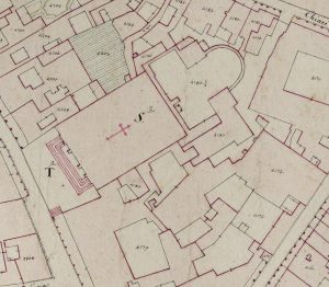 Particolare tratto dal Catasto Gregoriano (1835) della città di Bologna, messo a disposizione dall'Archivio di Stato di Roma con il progetto "Imago II".