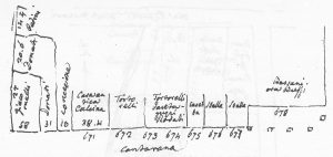 Immagine tratta dagli schizzi topografici disegnati da Giuseppe Guidicini a corredo delle note manoscritte delle "Cose Notabili ..." e pubblicati per la prima volta da Arnaldo Forni nel 2000.