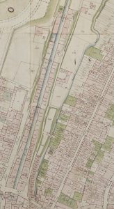 Particolare tratto dal Catasto Gregoriano (1835) della città di Bologna, messo a disposizione dall'Archivio di Stato di Roma con il progetto "Imago II".