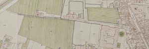 Particolare tratto dal Catasto Gregoriano (1835) della città di Bologna, messo a disposizione dall'Archivio di Stato di Roma con il progetto "Imago II".