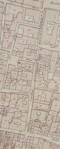 Particolare tratto dal Catasto Gregoriano (1835) della città di Bologna, messo a disposizione dall'Archivio di Stato di Roma con il progetto "Imago II".
