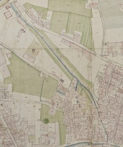 Particolare tratto dal Catasto Gregoriano (1835) della città di Bologna, messo a disposizione dall'Archivio di Stato di Roma con il progetto "Imago II".