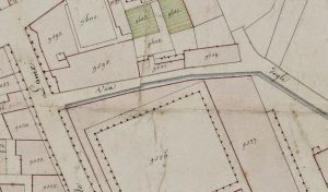 Particolare tratto dal Catasto Gregoriano (1835) della città di Bologna, messo a disposizione dall'Archivio di Stato di Roma con il progetto "Imago II".
