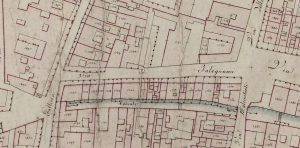 Particolare tratto dal Catasto Gregoriano (1835) della città di Bologna, messo a disposizione dall'Archivio di Stato di Roma con il progetto "Imago II".