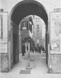 Immagine tratta dal libro di Angelo Finelli Bologna nel Mille - Identificazione della cerchia che le appartenne a quel tempo, edito a Bologna dagli Stabilimenti Tipografici Riuniti nel 1927.