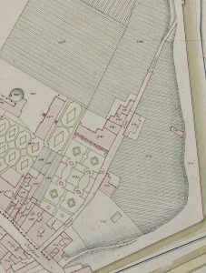Particolare tratto dal Catasto Gregoriano (1835) della città di Bologna, messo a disposizione dall'Archivio di Stato di Roma con il progetto "Imago II".