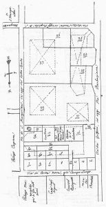 Immagine tratta dagli schizzi topografici disegnati da Giuseppe Guidicini a corredo delle note manoscritte delle "Cose Notabili ..." e pubblicati per la prima volta da Arnaldo Forni nel 2000.