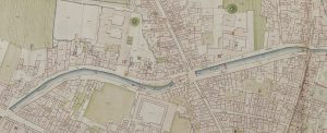 Particolare tratto dal Catasto Gregoriano (1835) della città di Bologna, messo a disposizione dall'Archivio di Stato di Roma con il progetto "Imago II".