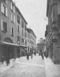 Immagine e testo tratti dal libro di Angelo Finelli Bologna nel Mille - Identificazione della cerchia che le appartenne a quel tempo, edito a Bologna dagli Stabilimenti Tipografici Riuniti nel 1927.