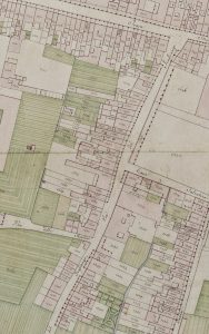 Particolare tratto dal Catasto Gregoriano (1835) della città di Bologna, messo a disposizione dall'Archivio di Stato di Roma con il progetto "Imago II".