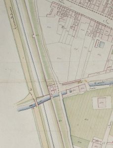 Particolare tratto dal Catasto Gregoriano (1835) della città di Bologna, messo a disposizione dall'Archivio di Stato di Roma con il progetto "Imago II".