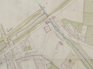 Particolare tratto dal Catasto Gregoriano (1835) della città di Bologna, messo a disposizione dall'Archivio di Stato di Roma con il progetto "Imago II".