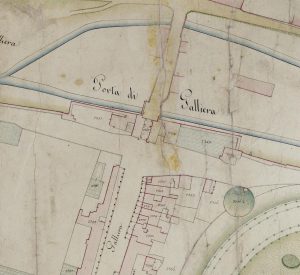 Particolare tratto dal Catasto Gregoriano (1835) della città di Bologna, messo a disposizione dall'Archivio di Stato di Roma con il progetto "Imago II".