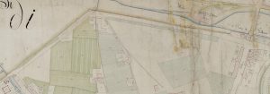 Particolare tratto dal Catasto Gregoriano (1835) della città di Bologna, messo a disposizione dall'Archivio di Stato di Roma con il progetto "Imago II".