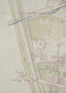 Particolare tratto dal Catasto Gregoriano (1835) della città di Bologna, messo a disposizione dall'Archivio di Stato di Roma con il progetto "Imago II".