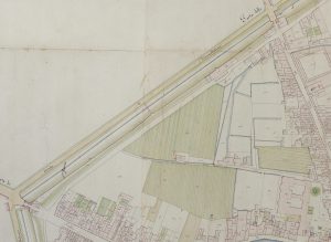 Particolare tratto dal Catasto Gregoriano (1835) della città di Bologna, messo a disposizione dall'Archivio di Stato di Roma con il progetto "Imago II".