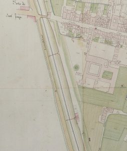 Particolare tratto dal Catasto Gregoriano (1835) della città di Bologna, messo a disposizione dall'Archivio di Stato di Roma con il progetto "Imago II".