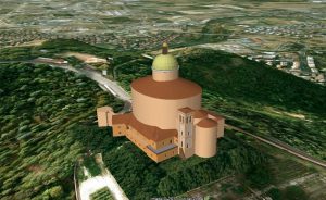 1756: Il nuovo santuario è ormai concluso. Si inizia il completamento della facciata.