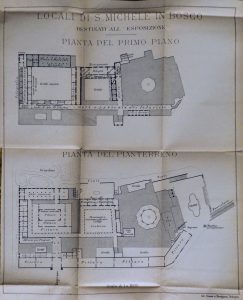 Esposizione emiliana del 1888: locali di San Michele in Bosco dedicati all'esposizione.
