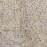 Particolari tratti dal Catasto Gregoriano (1835) della città di Bologna, messo a disposizione dall'Archivio di Stato di Roma con il progetto "Imago II". Catasto Gregoriano: Strada Castiglione da piazza della Mercanzia a vicolo Monticelli