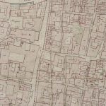 Particolari tratti dal Catasto Gregoriano (1835) della città di Bologna, messo a disposizione dall'Archivio di Stato di Roma con il progetto "Imago II". Strada di Galliera dalla porta a via de' Falegnami